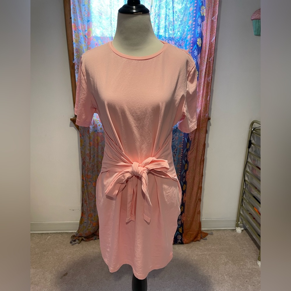 Boohoo tie front bodycon dress